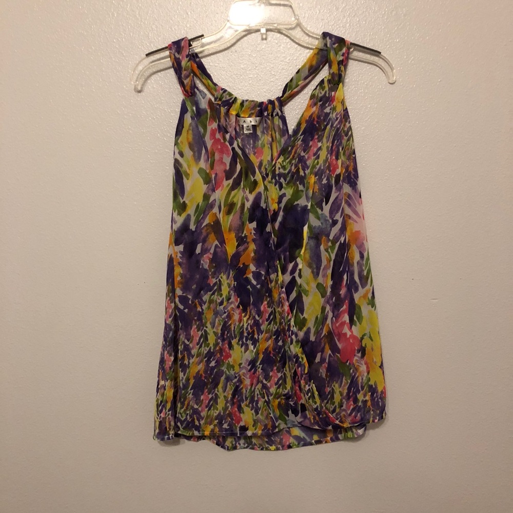 Cabi Halter Neck Watercolor Top_Size M